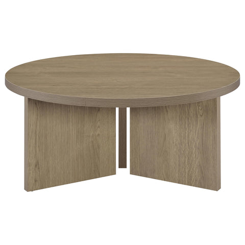 Fabre 3-Piece Round Coffee and End Table Set Latte