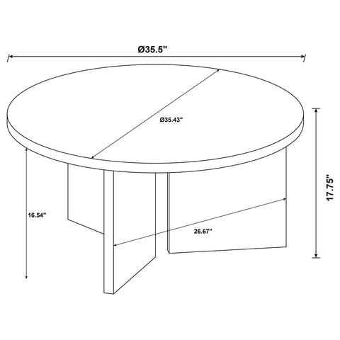 Fabre 3-Piece Round Coffee and End Table Set Latte