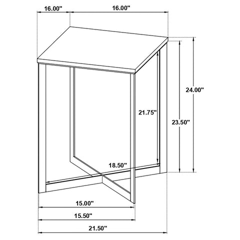 Cadee 2-piece Marble Top Coffee and End Table Set White