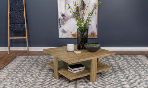 Bergenia Square Engineered Wood Coffee Table Mango BrownMango