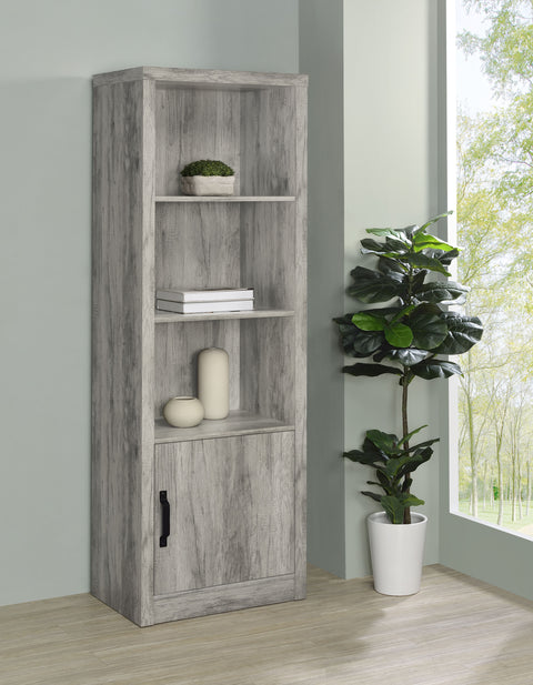 Oswego 3-shelf Engineered Wood Media Tower Grey DriftwoodGrey Driftwood