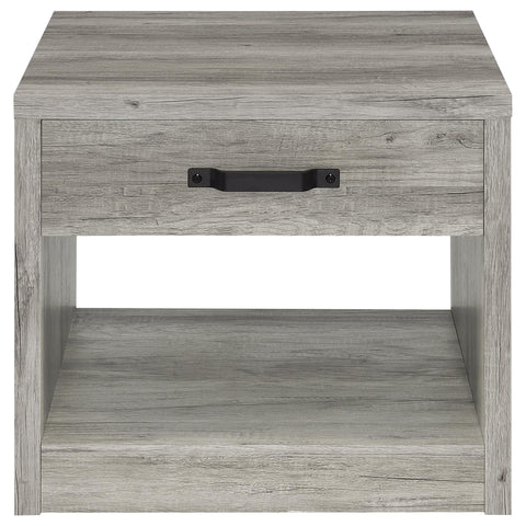 Draco 1-drawer Engineered Wood Side End Table Grey DriftwoodGrey Driftwood