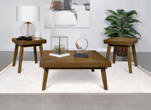 Ellington 3-piece Square Coffee and End Table Set Walnut