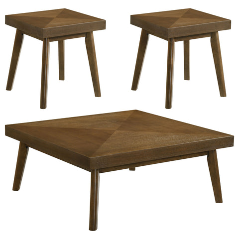 Ellington 3-piece Square Coffee and End Table Set Walnut