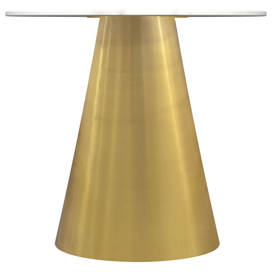 Rowena Round Marble Top Stainless Steel Side End Table WhiteWhite Marble