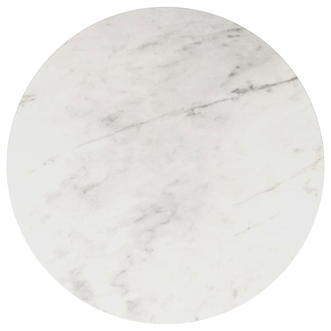 Rowena Round Marble Top Stainless Steel Side End Table WhiteWhite Marble