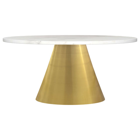 Rowena Round Marble Top Stainless Steel Coffee Table WhiteWhite Marble
