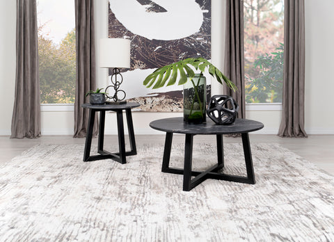 Cosmo 2-piece SmartTop Coffee and End Table Set Black