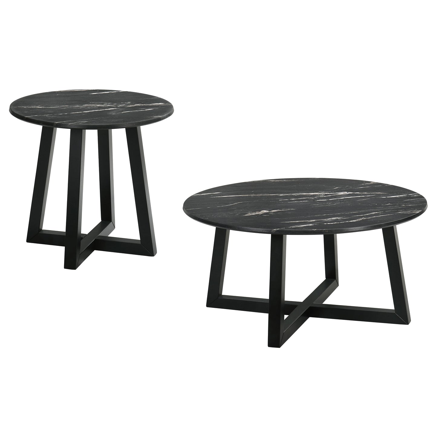 cosmo 2-piece smarttop coffee and end table set black