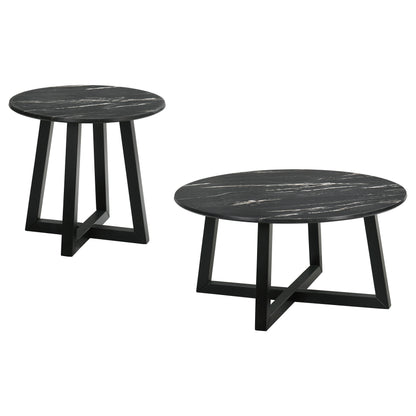 Cosmo 2-piece SmartTop Coffee and End Table Set Black