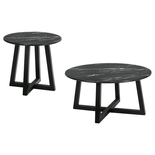 Cosmo 2-piece SmartTop Coffee and End Table Set Black
