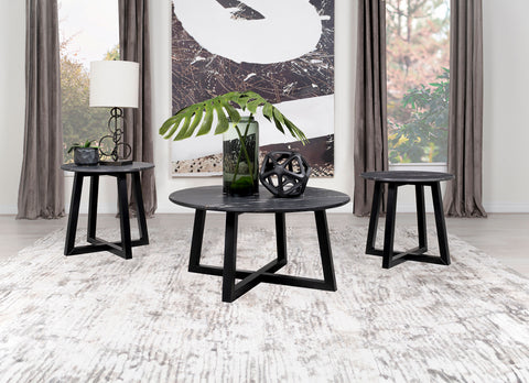Cosmo 3-piece SmartTop Coffee and End Table Set Black