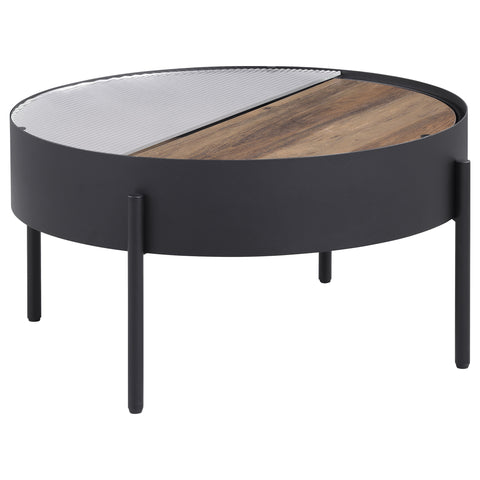 Seraphina 2-piece Round Coffee and End Table Set Sandy Black
