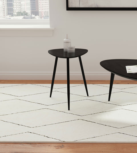 Polaris Triangular Solid Wood End Table BlackBlack