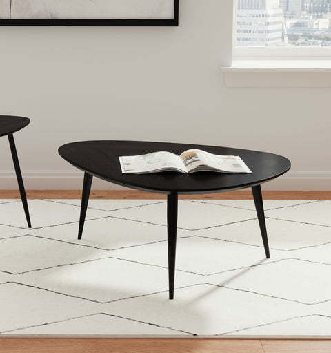 Polaris Triangular Solid Wood Coffee Table BlackBlack