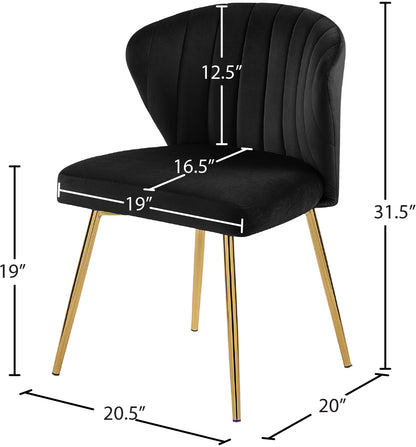 Geri Black Velvet Dining Chair Black