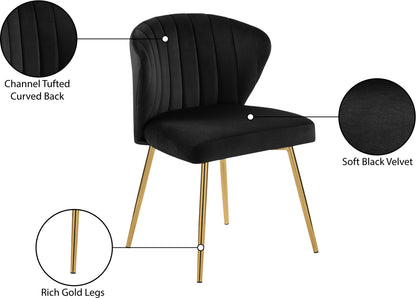 Geri Black Velvet Dining Chair Black