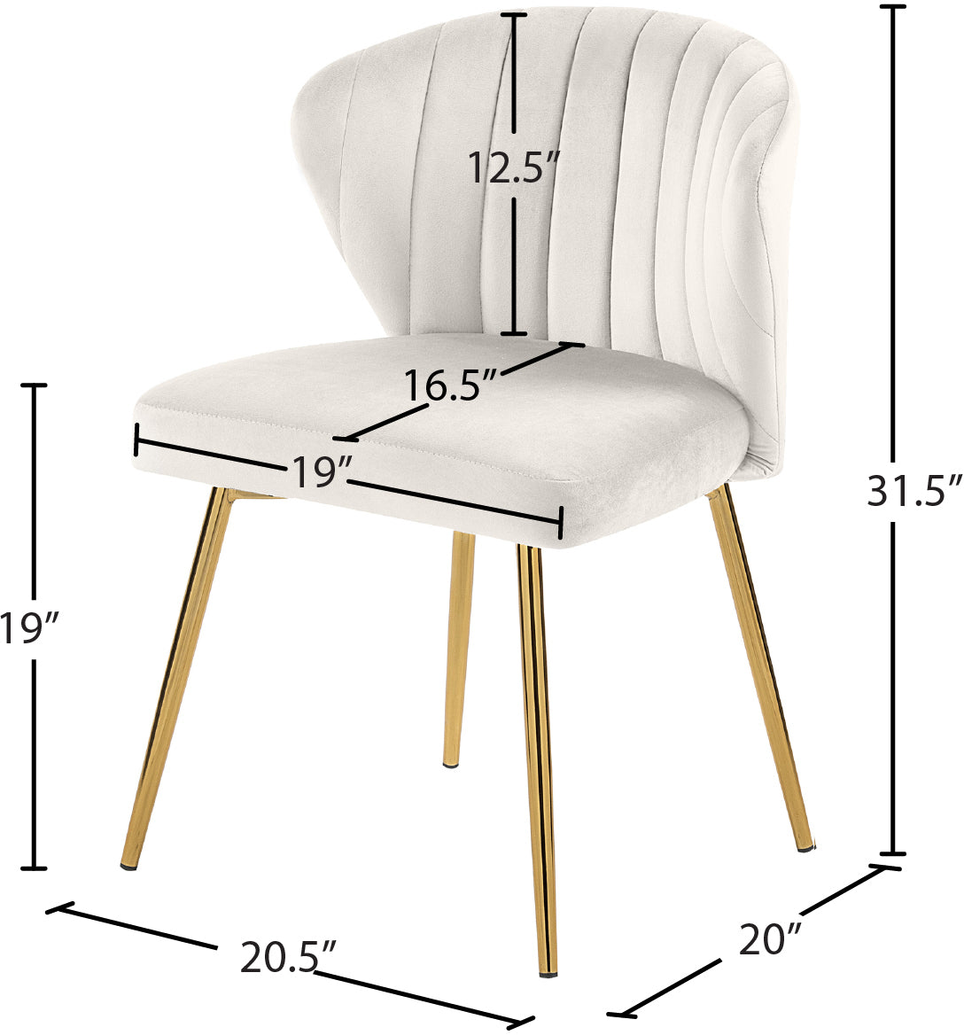 geri cream velvet dining chair cream