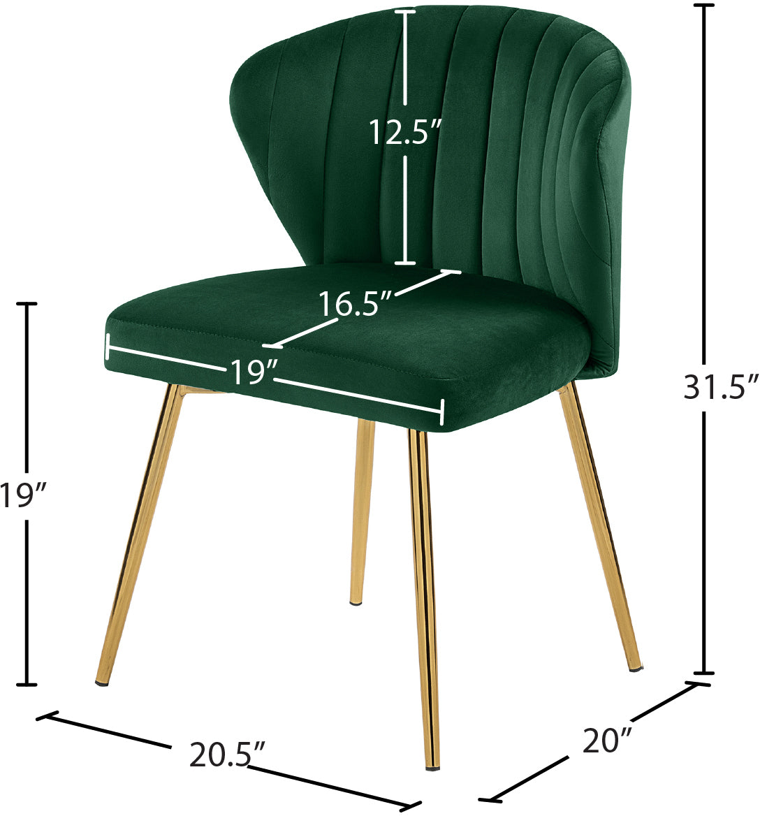 geri green velvet dining chair green