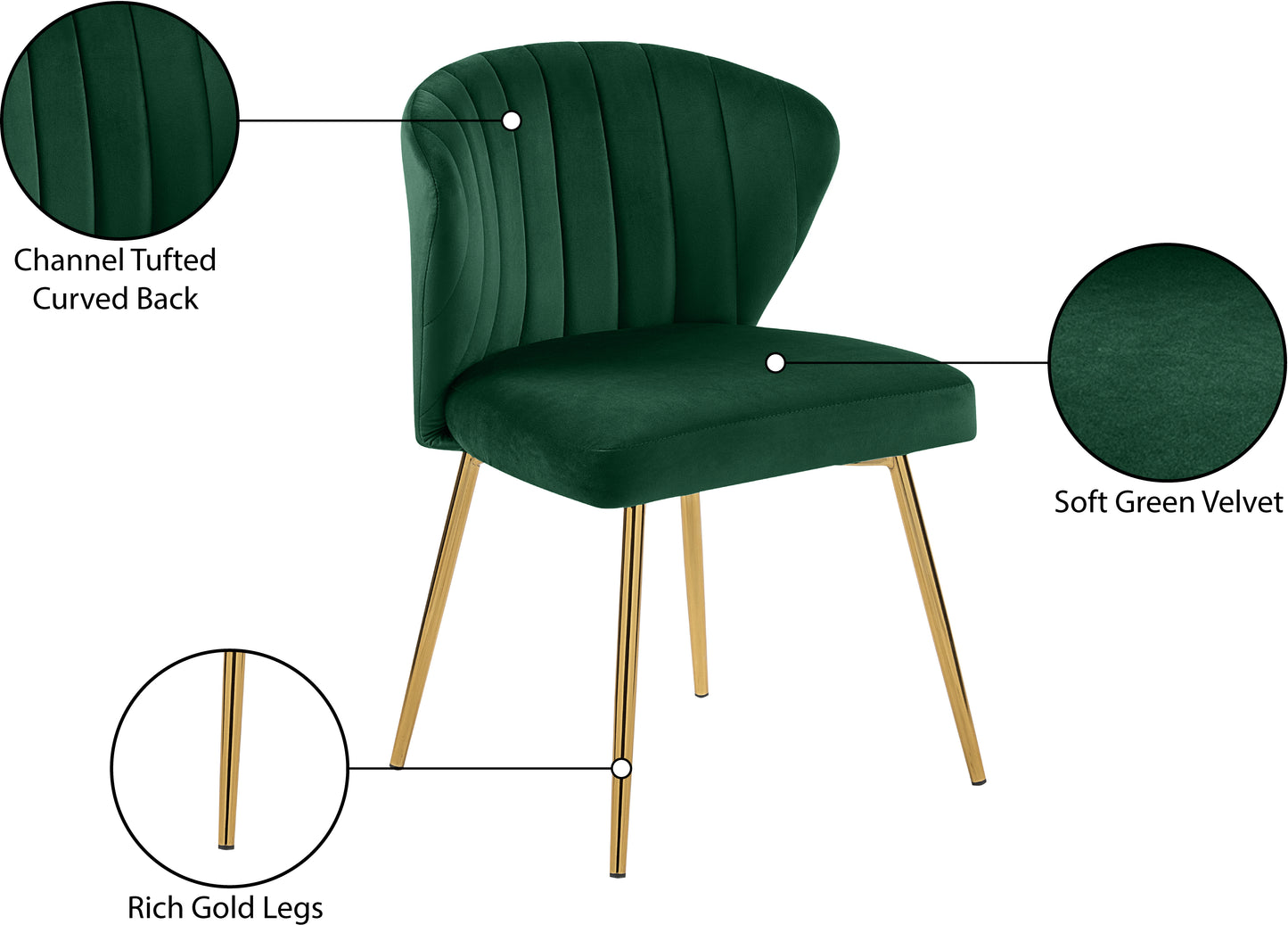 geri green velvet dining chair green