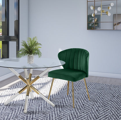 Geri Green Velvet Dining Chair Green