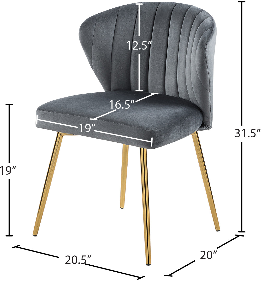 geri grey velvet dining chair grey