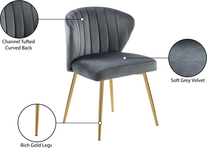 Geri Grey Velvet Dining Chair Grey