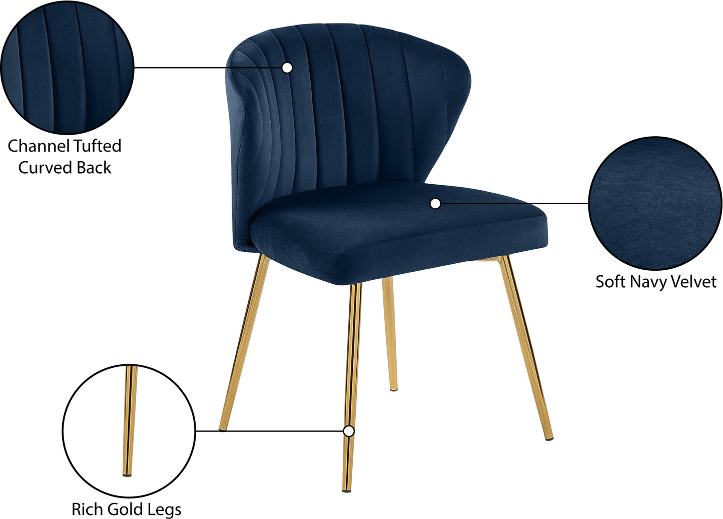 geri navy velvet dining chair navy