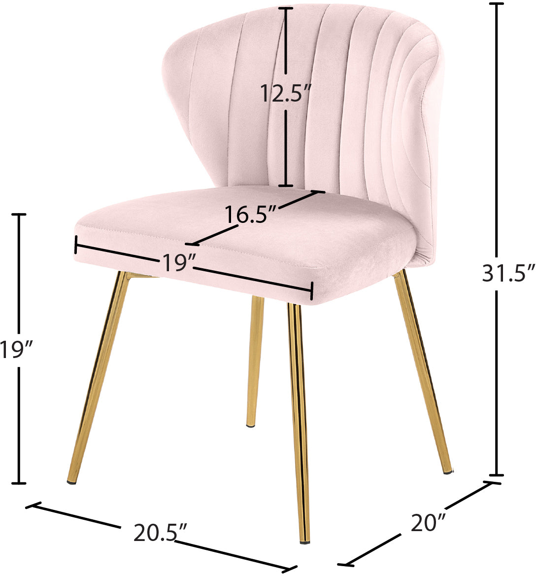 geri pink velvet dining chair pink