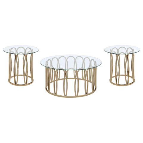 Gates 3-piece Coffee and End Table Set Chocolate Chrome