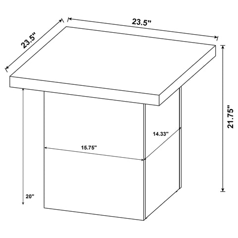 Rocco 3-piece Square Coffee and End Table Set Mango