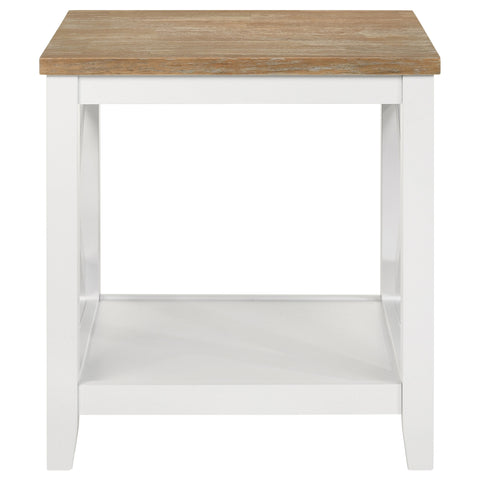 Haidera 2-piece Square Coffee and End Table Set White