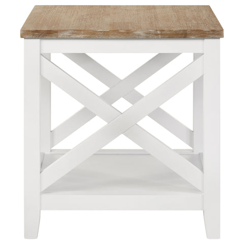 Haidera 2-piece Square Coffee and End Table Set White