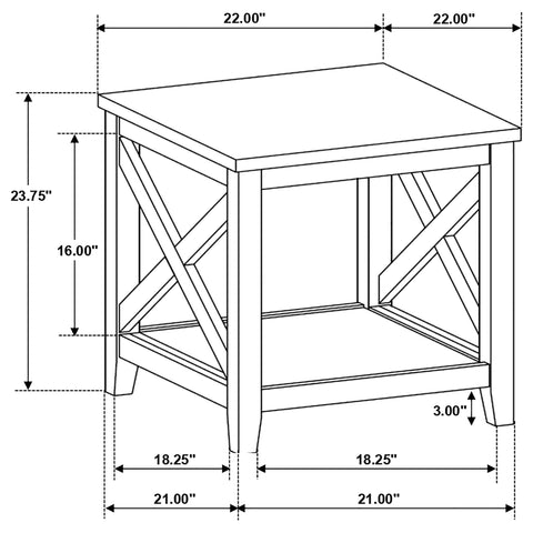 Haidera 2-piece Square Coffee and End Table Set White