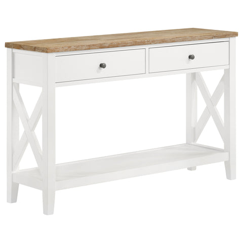 Ingrid 2-drawer Wood Entryway Console Table Brown and WhiteWhite