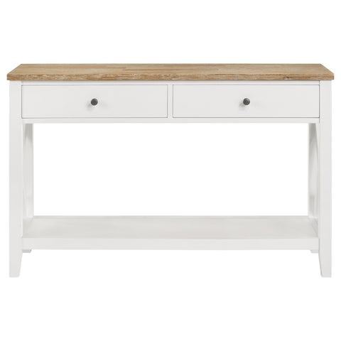 Ingrid 2-drawer Wood Entryway Console Table Brown and WhiteWhite