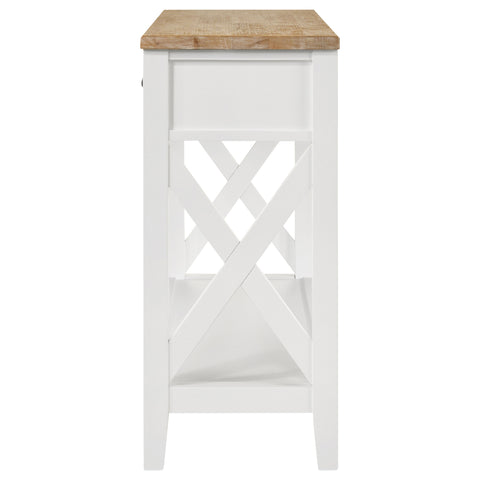 Ingrid 2-drawer Wood Entryway Console Table Brown and WhiteWhite