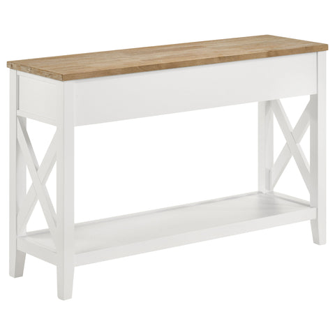 Ingrid 2-drawer Wood Entryway Console Table Brown and WhiteWhite