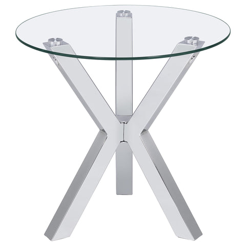 Toga 2-piece Round Coffee and End Table Set Chrome