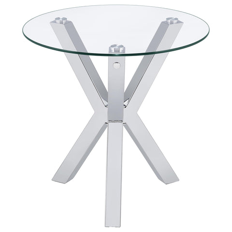 Toga 2-piece Round Coffee and End Table Set Chrome
