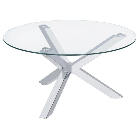 Toga 2-piece Round Coffee and End Table Set Chrome
