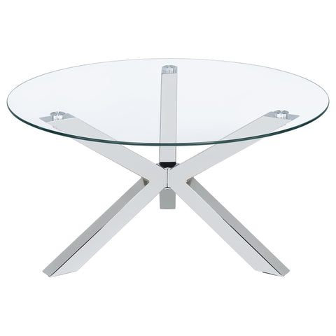 Toga 2-piece Round Coffee and End Table Set Chrome