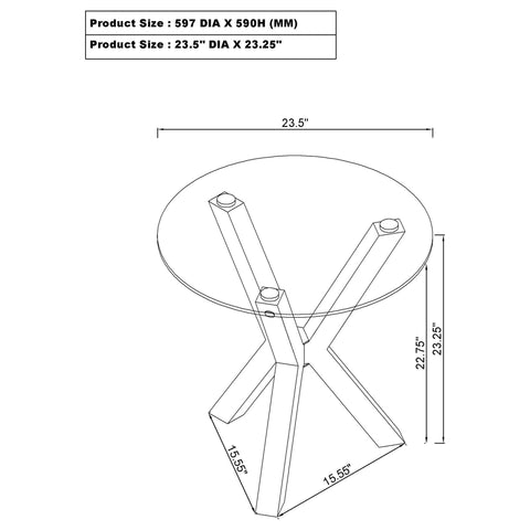 Toga 2-piece Round Coffee and End Table Set Chrome