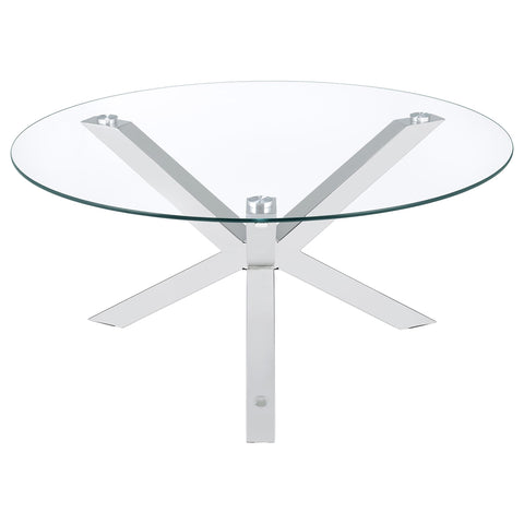 Toga 3-piece Round Coffee and End Table Set Chrome