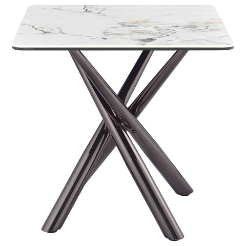 Aisha 2-piece Square Coffee and End Table Set Mirage White