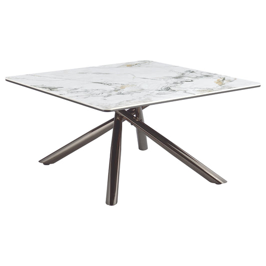 Aisha Square Sintered Stone Top Coffee Table Mirage White