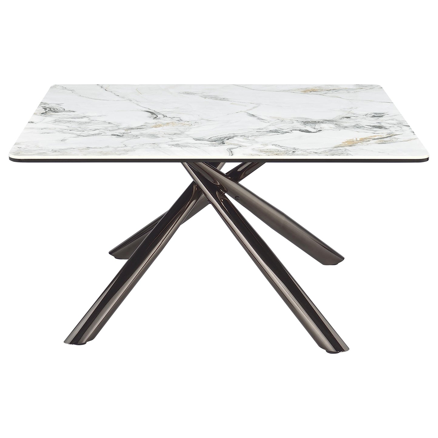 aisha square sintered stone top coffee table mirage white
