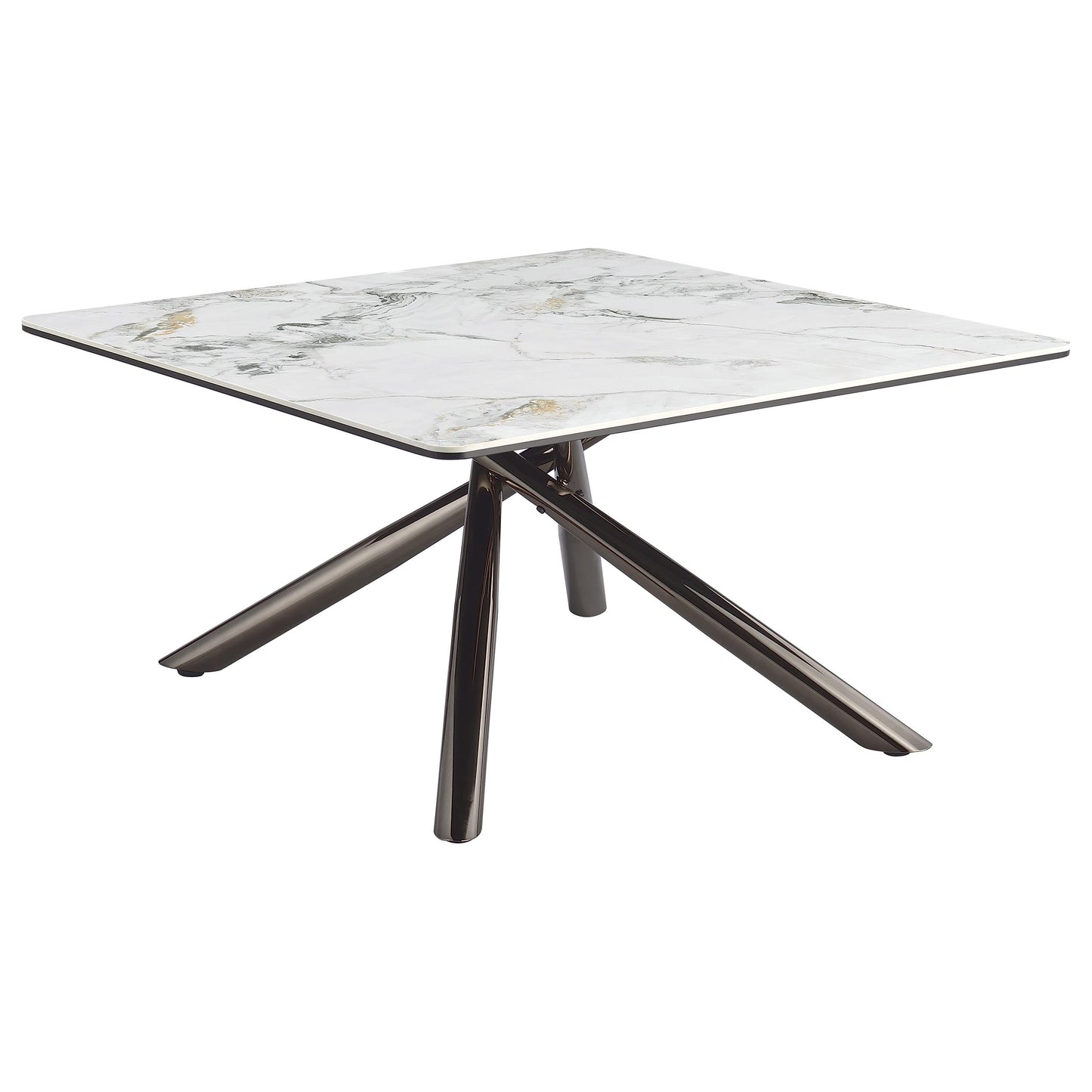 aisha square sintered stone top coffee table mirage white