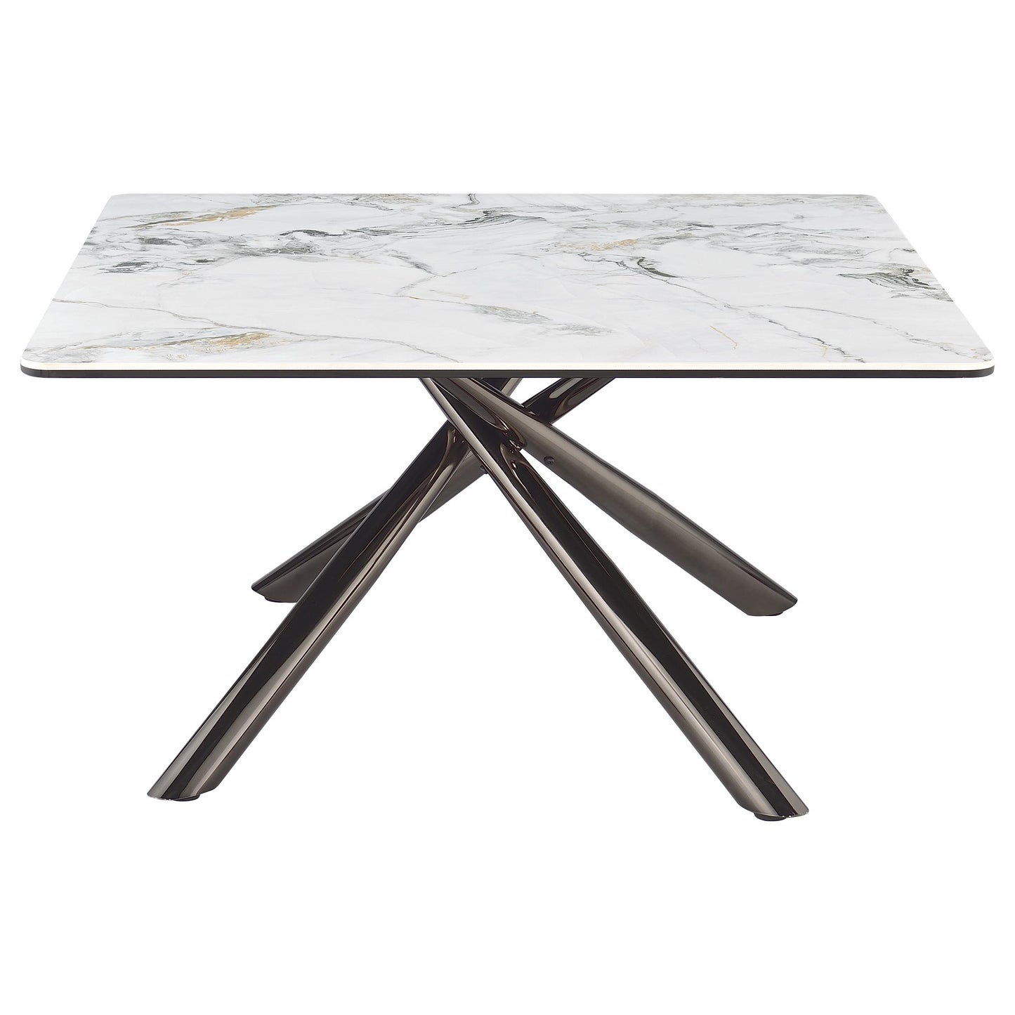 aisha square sintered stone top coffee table mirage white