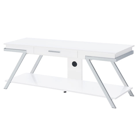 Leon 1-drawer Wood 60" TV Stand White High GlossWhite High Gloss